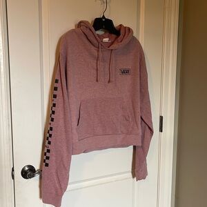 Vans cropped hoodie with front pocket EUC, Heather pink